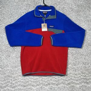 Patagonia Synchilla Snap-T Mens XS Blue Red Pullover Outdoor‎ Fleece Hiking New
